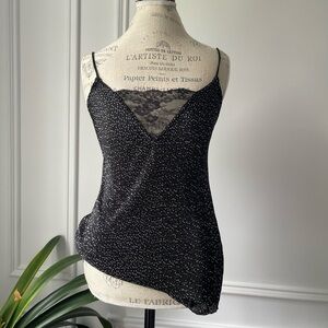 Dynamite Black and White Speckled Camisole with Lace